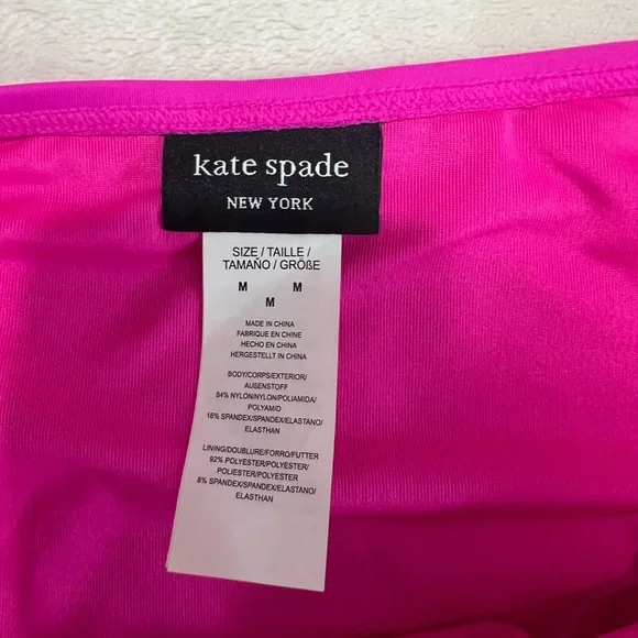 Kate Spade Bikini Set Size Medium NWT Hot Pink Underwire Top 2 Piece Swimsuit - Picture 6 of 10